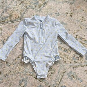 Carter's Light Gray Rashguard with Yellow Accents